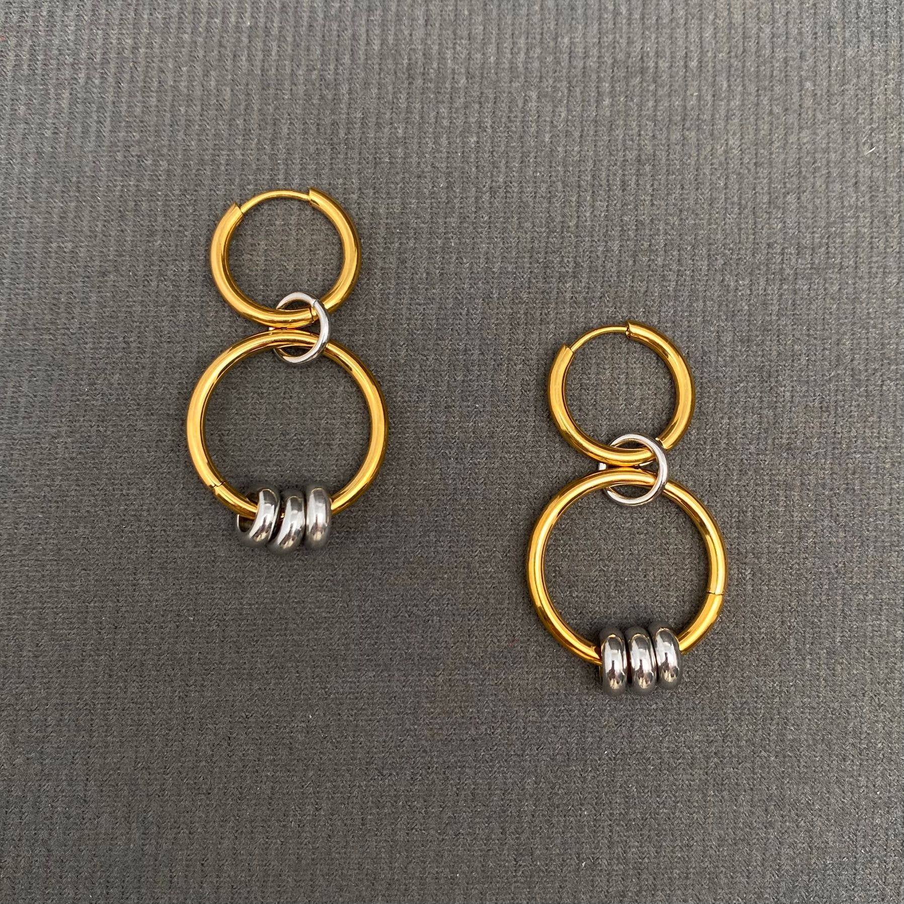 Two Tone Circular Ring Earring