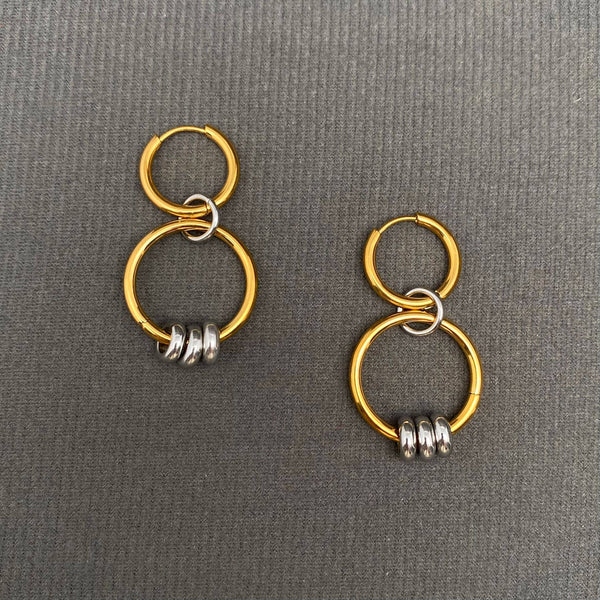 Two Tone Circular Ring Earring
