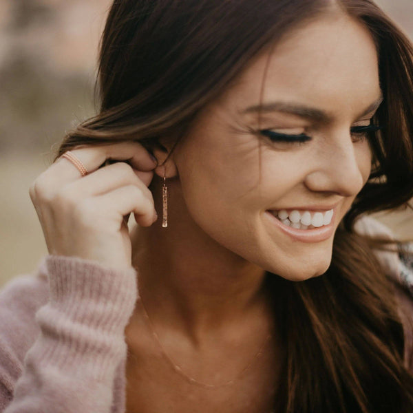 Hammered Bar Earrings