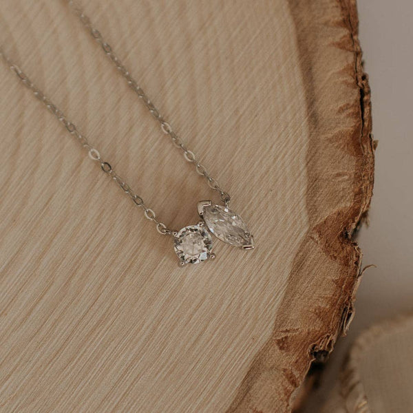 Sloane Two Stone Diamond Necklace