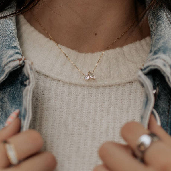 Sloane Two Stone Diamond Necklace