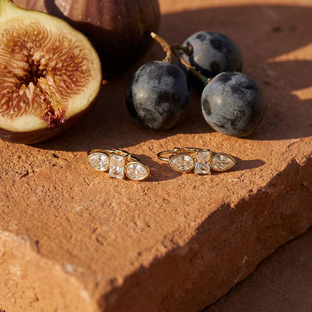 Trio Crystal Hoop Earrings