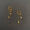 Double Cross Huggie Earrings