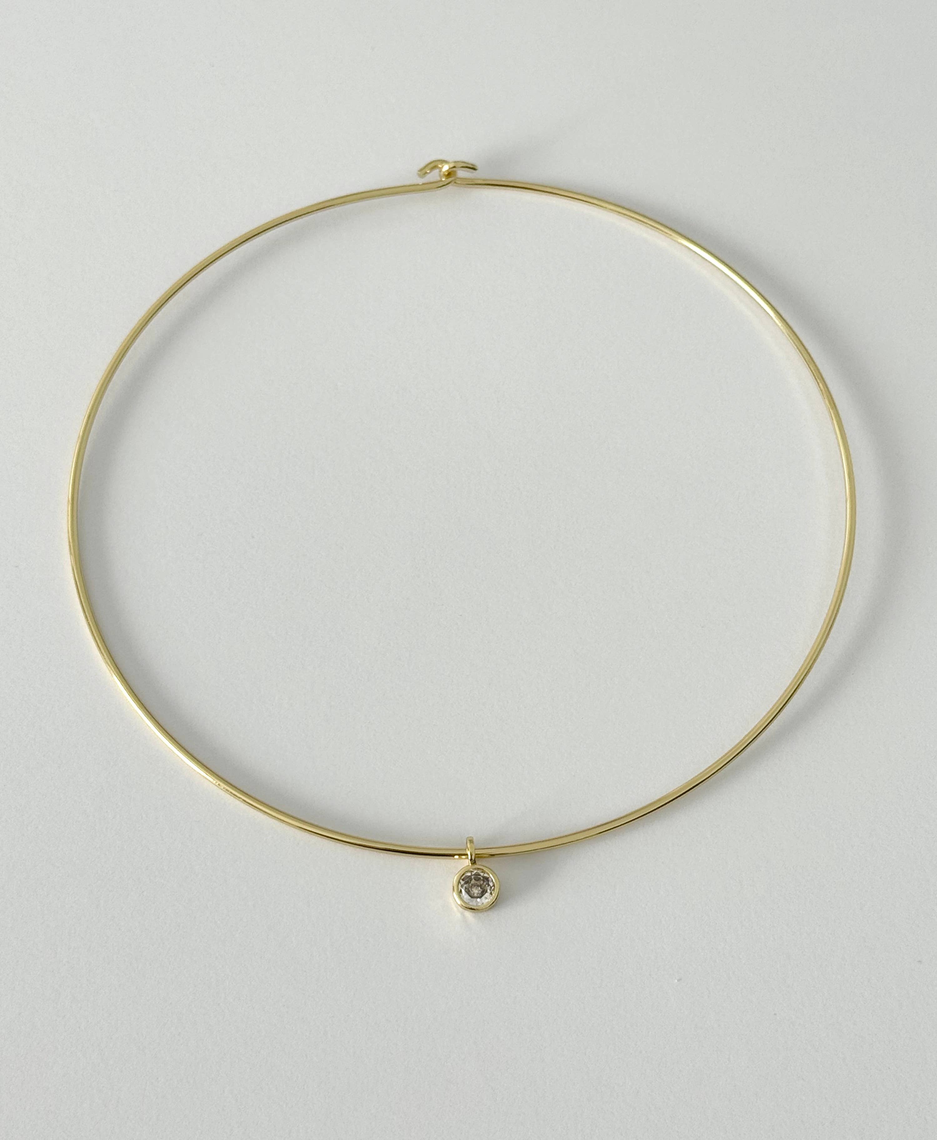 Bezel Charm Choker Necklace 