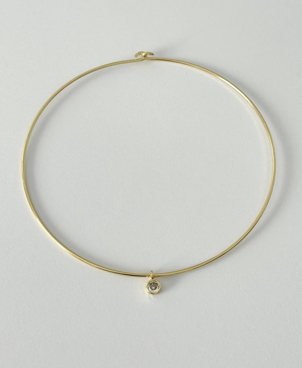 Bezel Charm Choker Necklace 