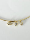 Bezel Charm Choker Necklace 