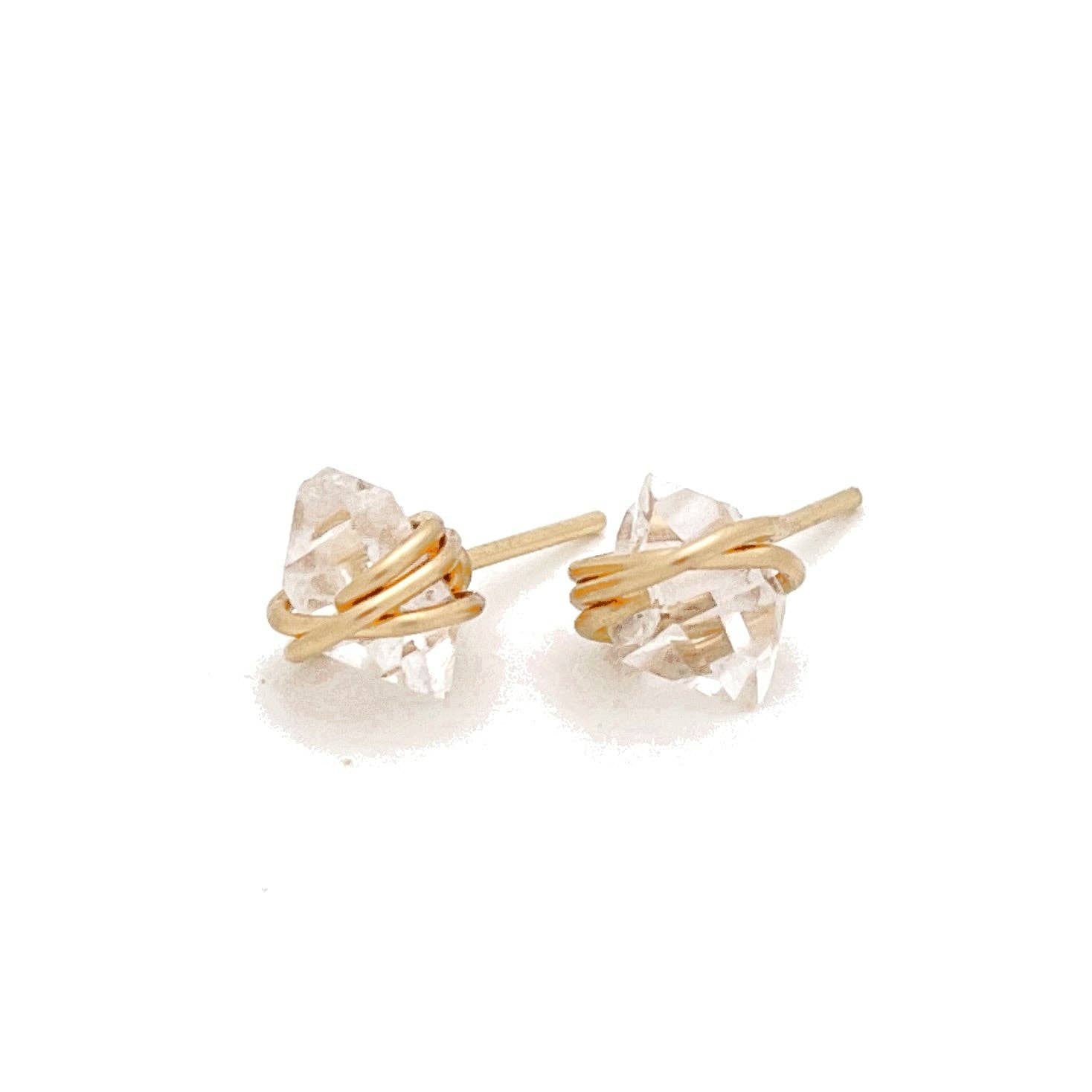 Herkimer Diamond Wrapped Earrings
