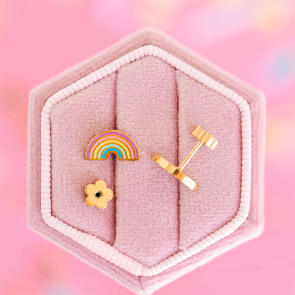 Pastel Rainbows Flat Back