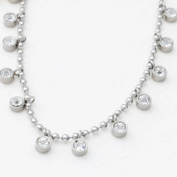 Round Stone Dangle Necklace