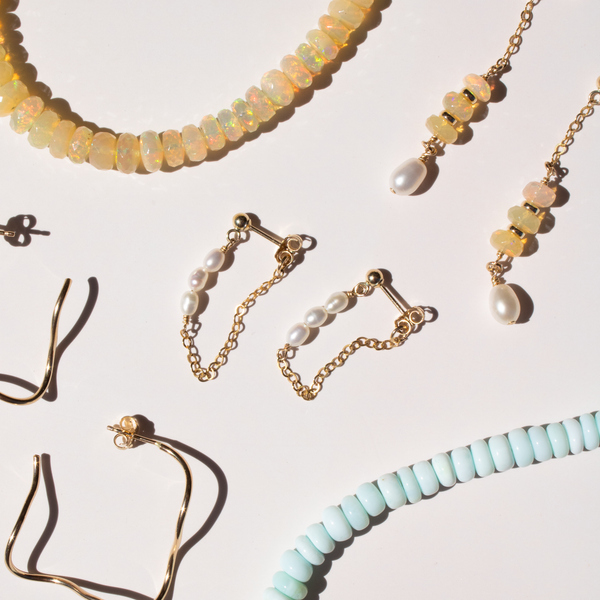 Maris Pearl Chain Loop Earrings