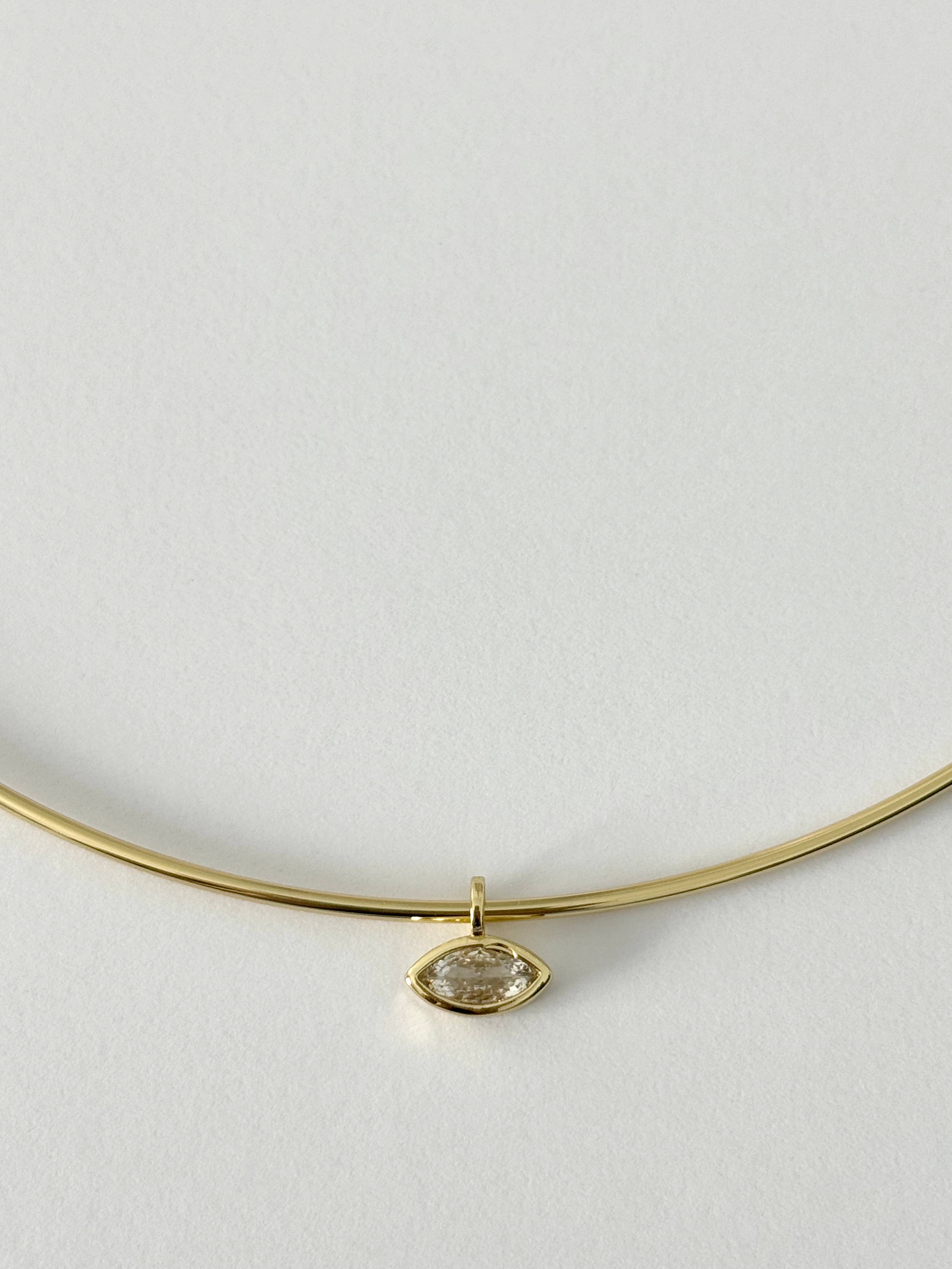 Bezel Charm Choker Necklace 