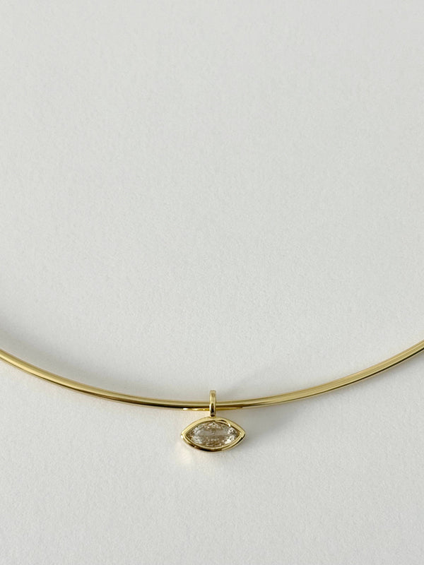 Bezel Charm Choker Necklace 