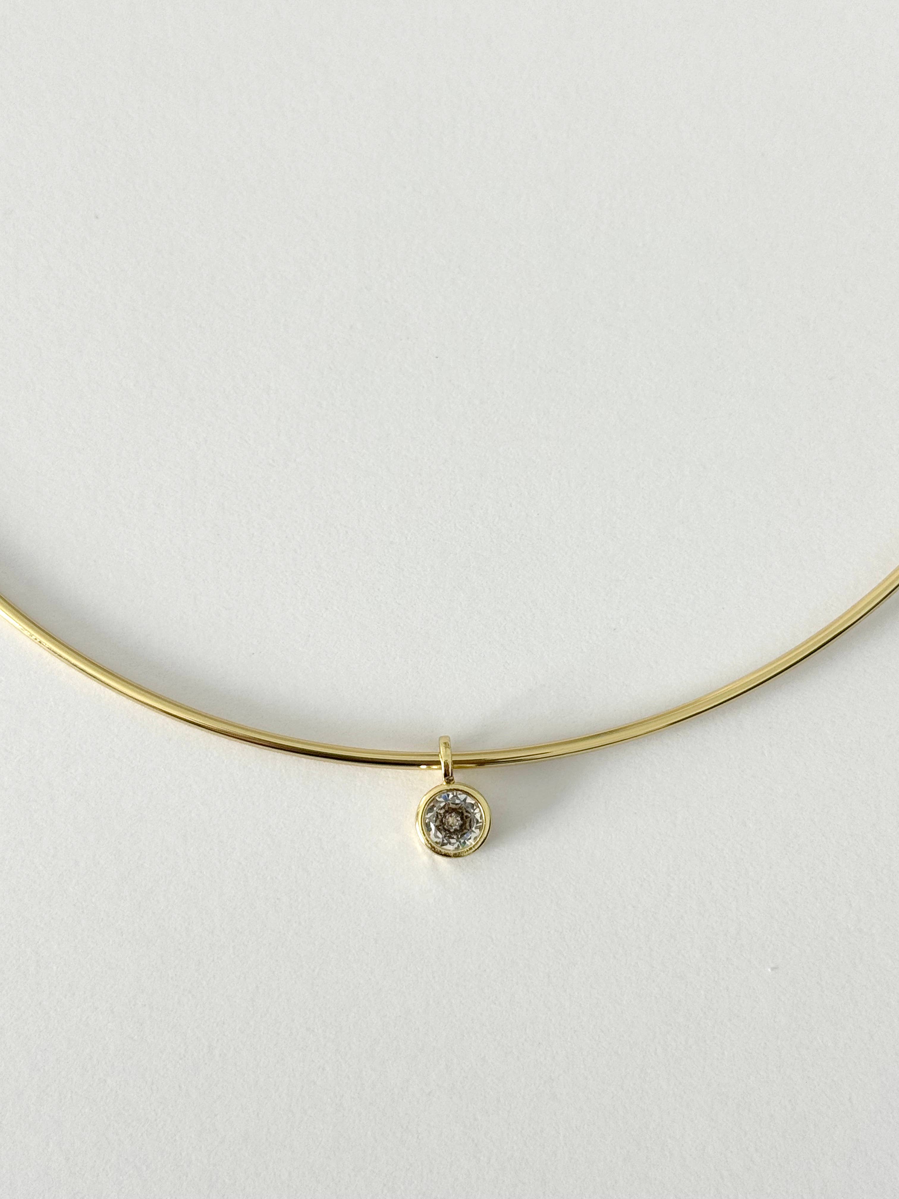 Bezel Charm Choker Necklace 