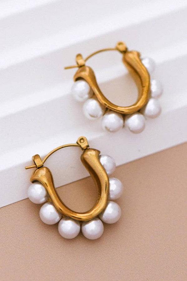 Eloise Pearl Dangle Hoops