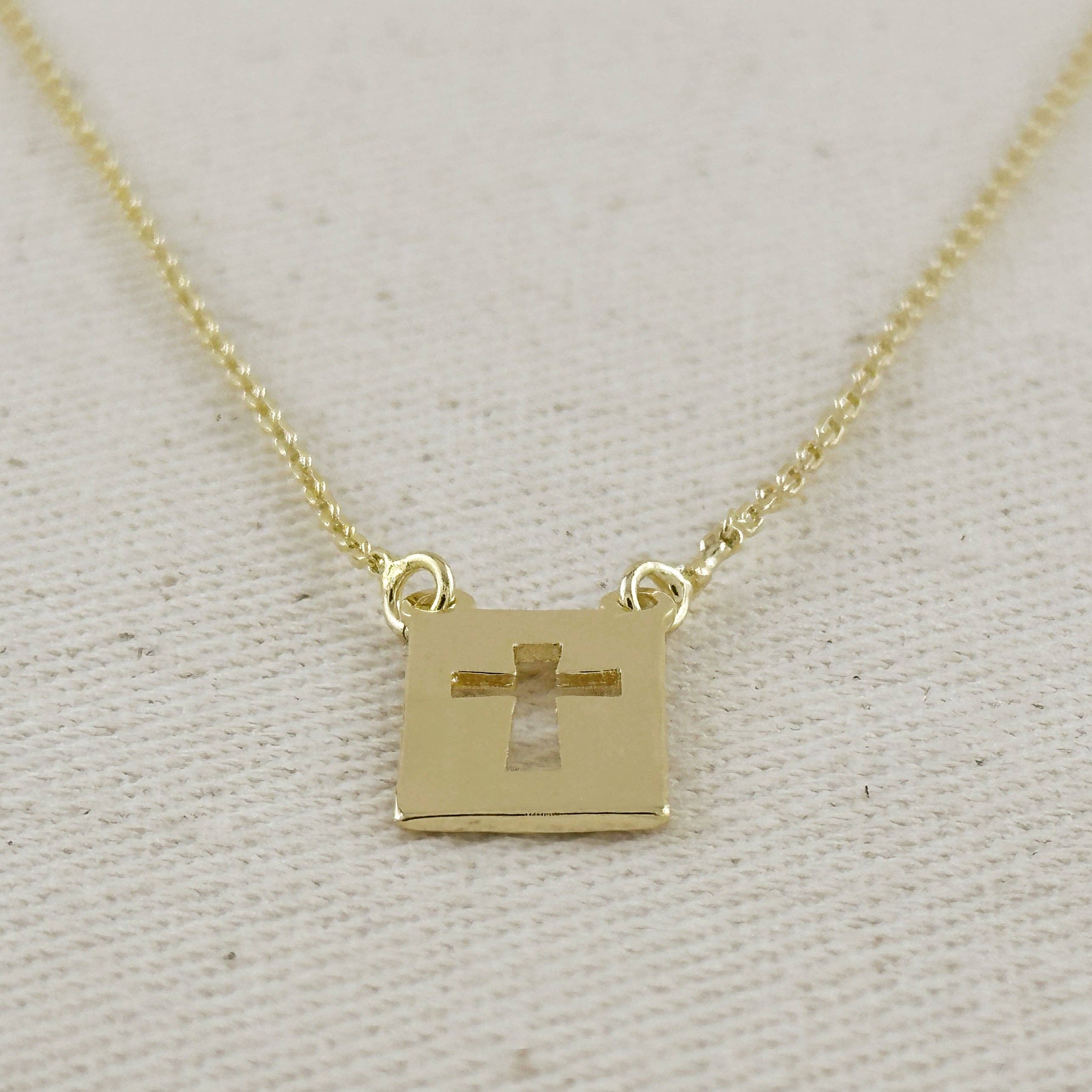 Cross Plate Necklace