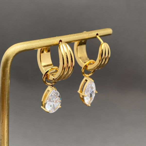 Asymmetric Zircon Huggie Earring