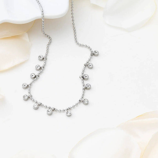 Round Stone Dangle Necklace