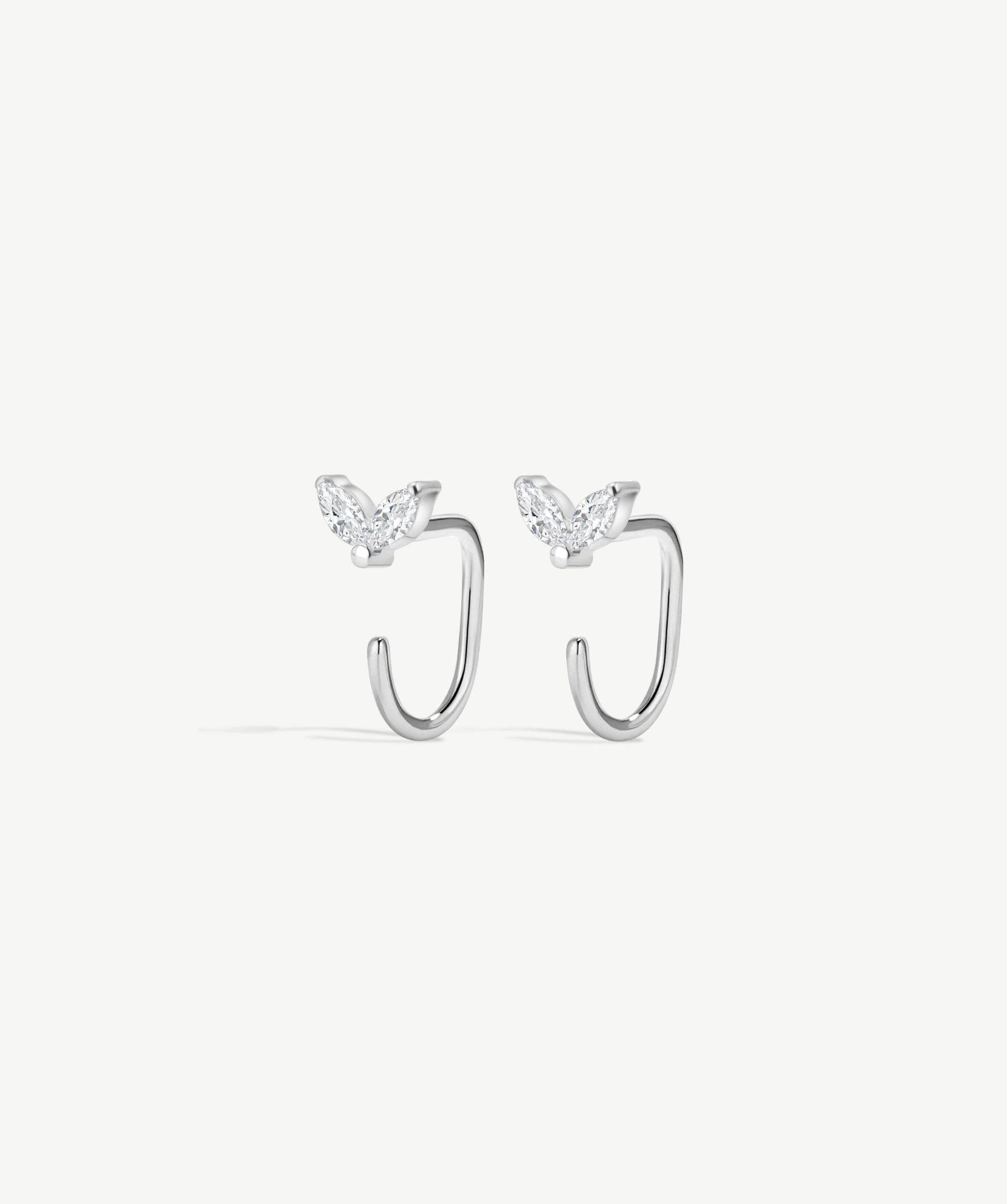 Duo Marquise Open Hoop Earrings