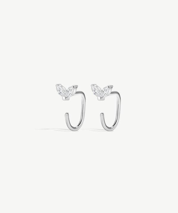 Duo Marquise Open Hoop Earrings