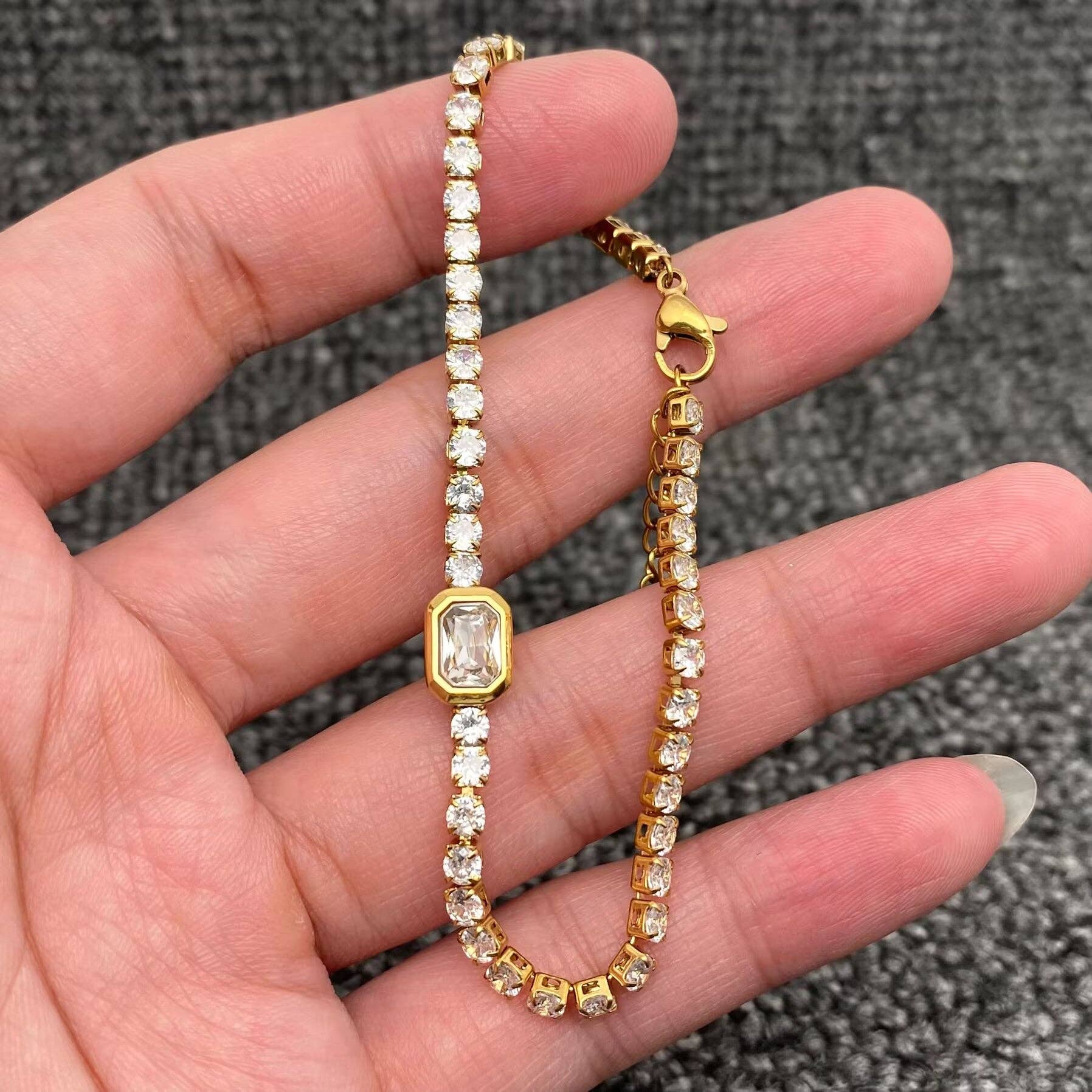 Square Gem Tennis Bracelet