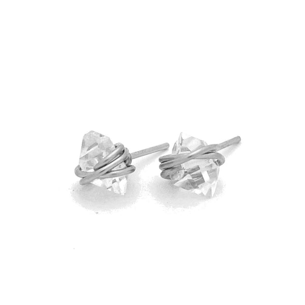 Herkimer Diamond Wrapped Earrings