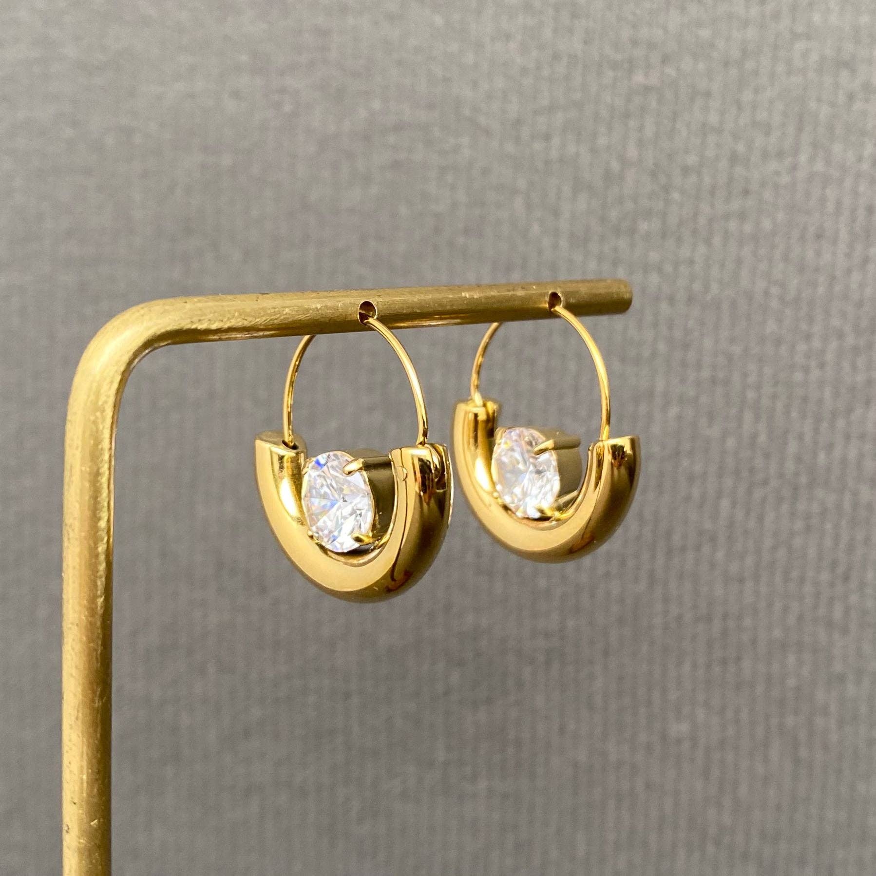 Sparkling Zircon hoop Earrings