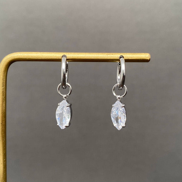 Marquise Huggie Earrings