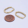 Oblong Hammered Paved Hoop Earrings