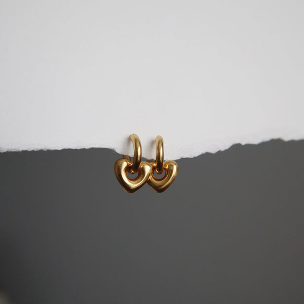 Puffy Heart Hoop Earrings