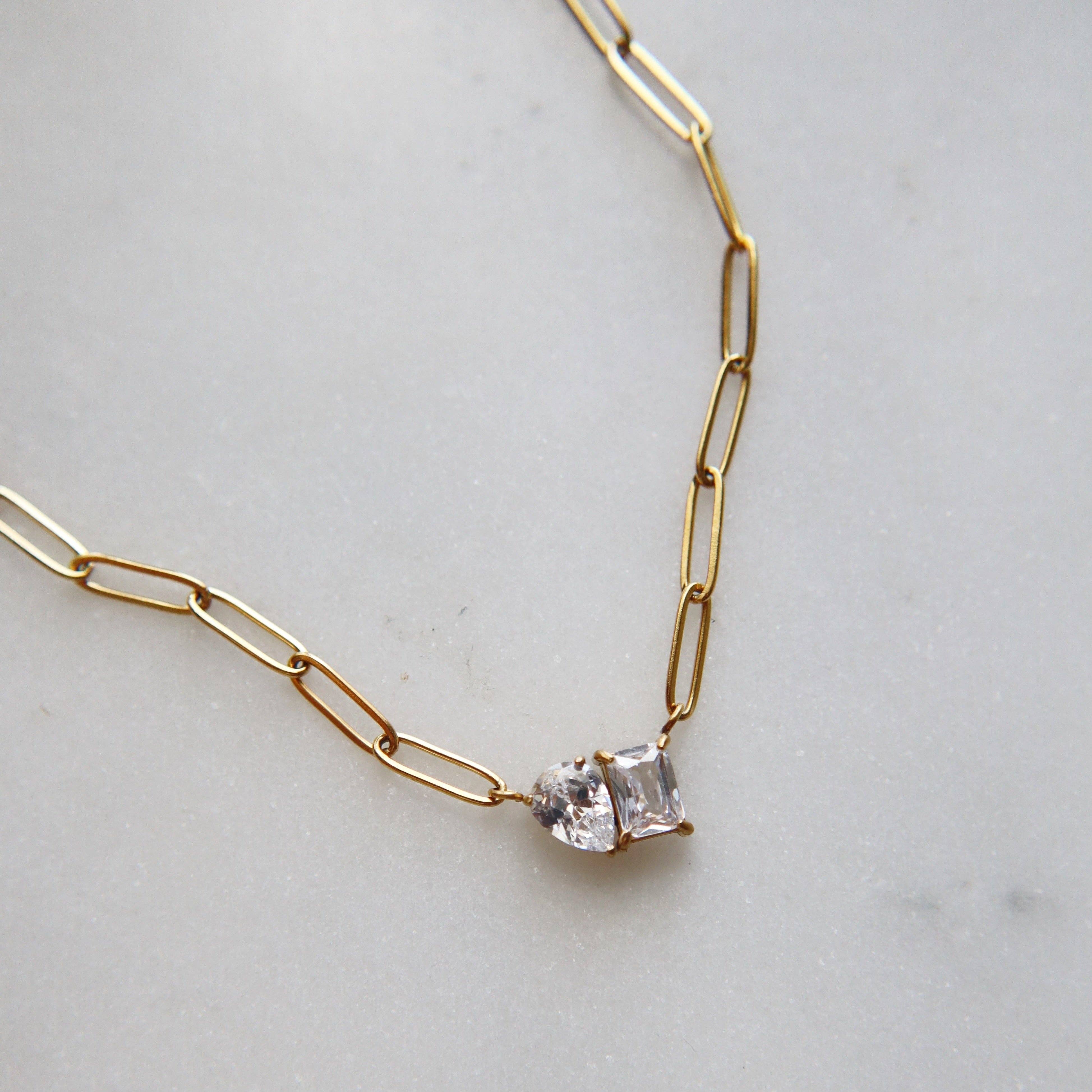 Toi et Moi Paperclip Necklace