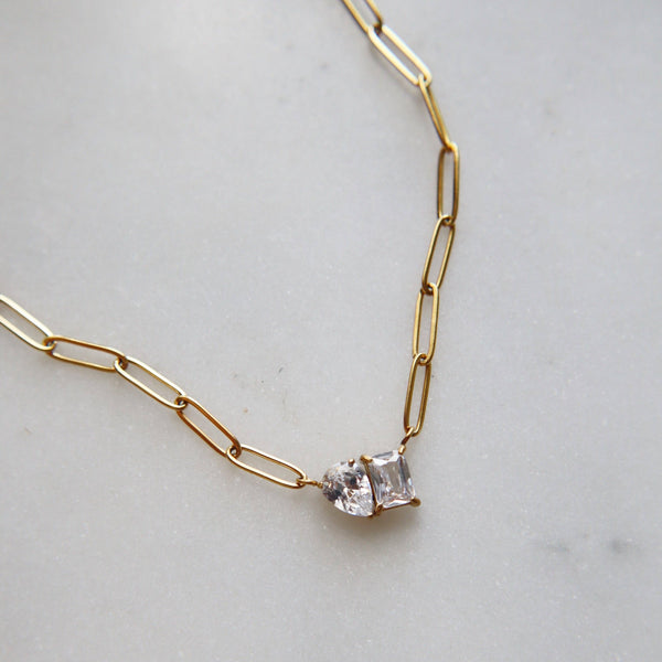 Toi et Moi Paperclip Necklace