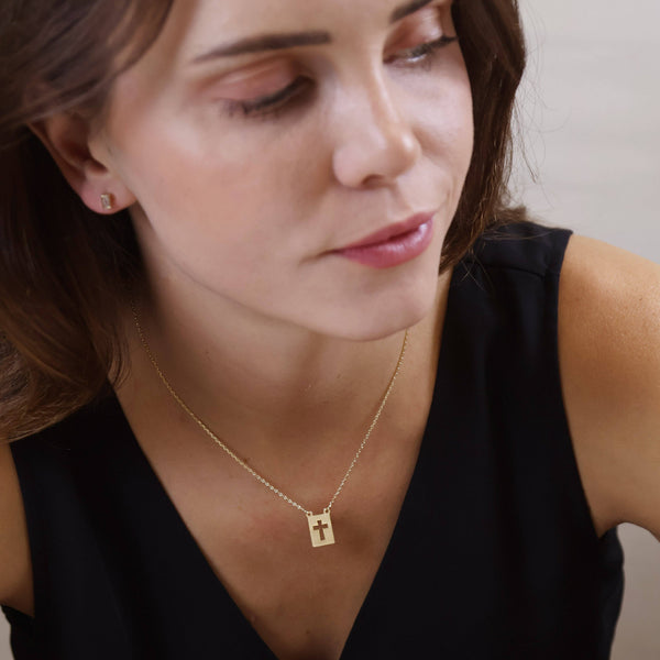 Cross Plate Necklace