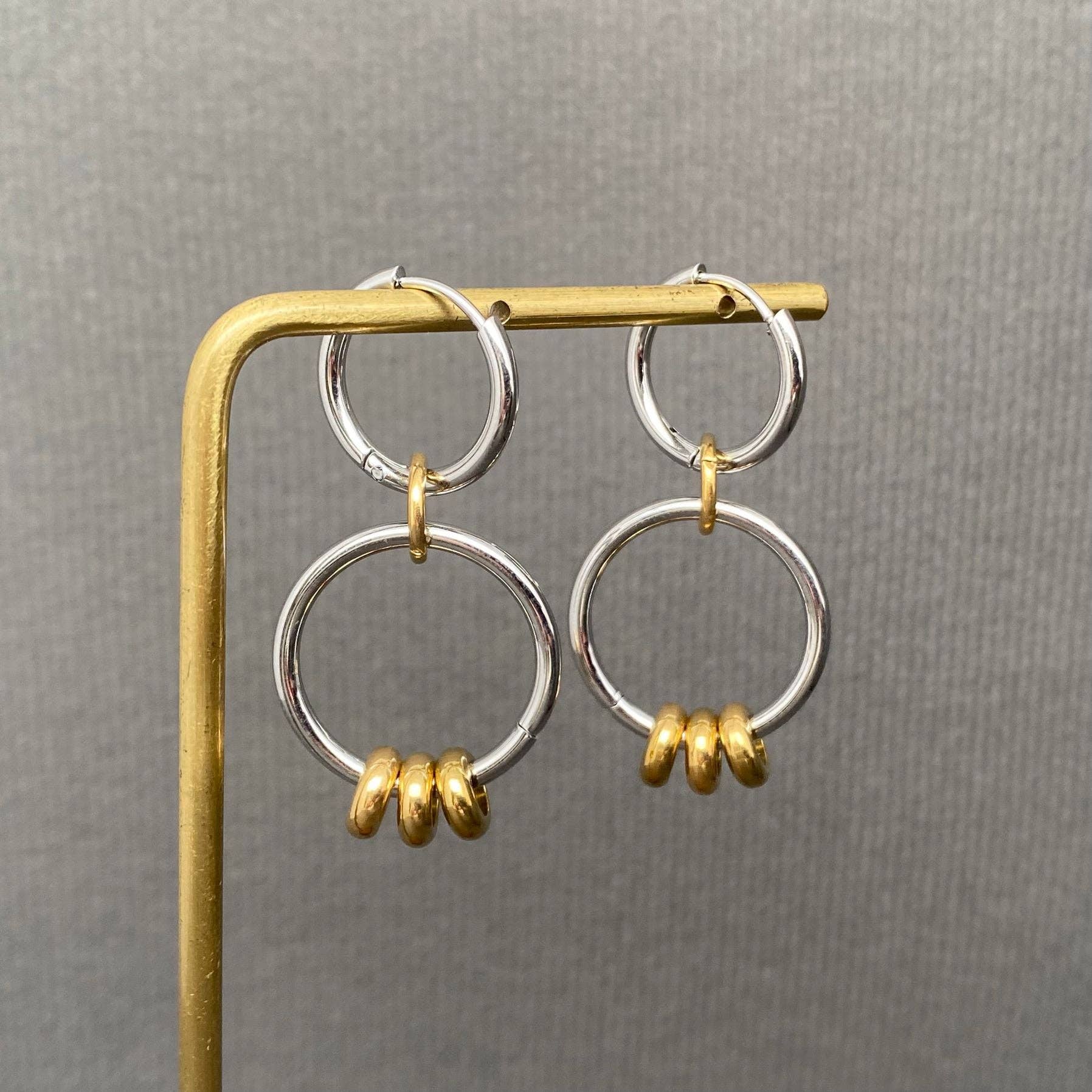 Two Tone Circular Ring Earring