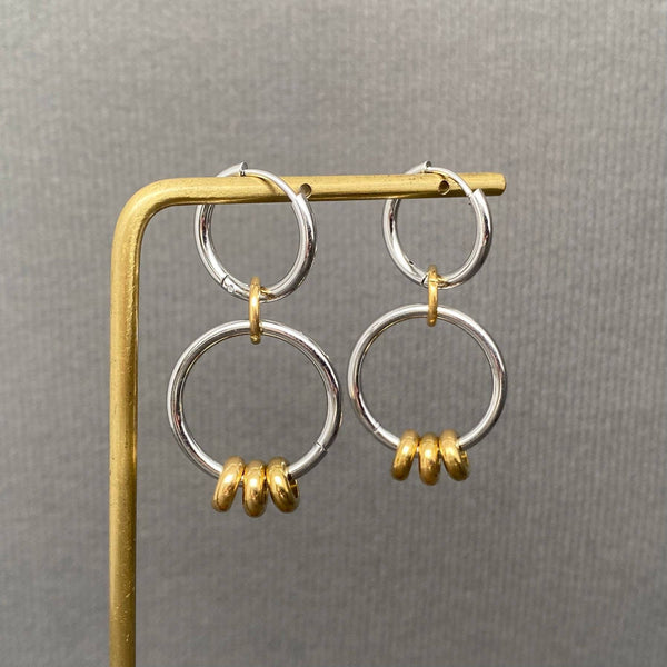 Two Tone Circular Ring Earring