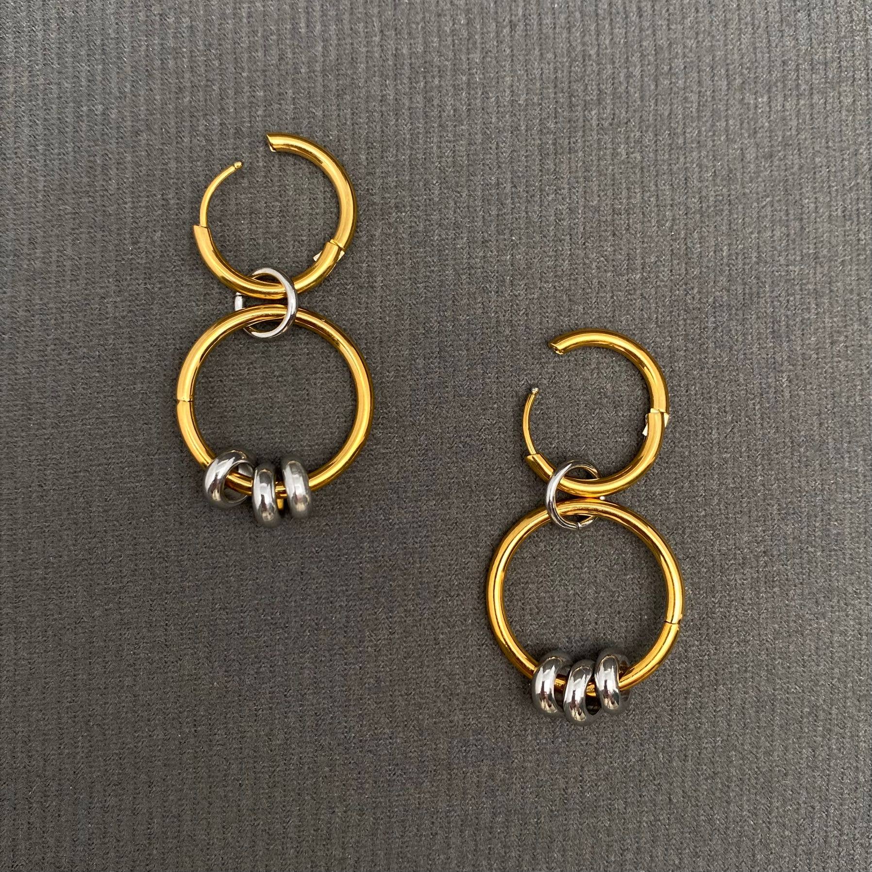 Two Tone Circular Ring Earring