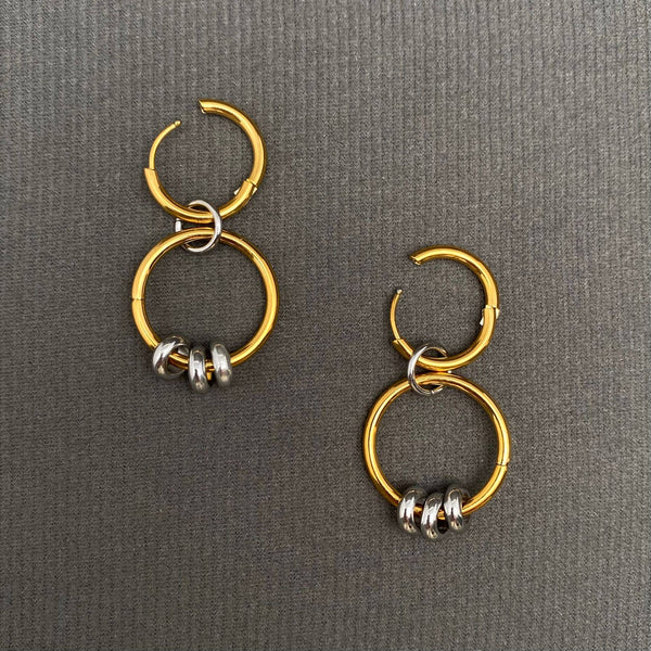 Two Tone Circular Ring Earring