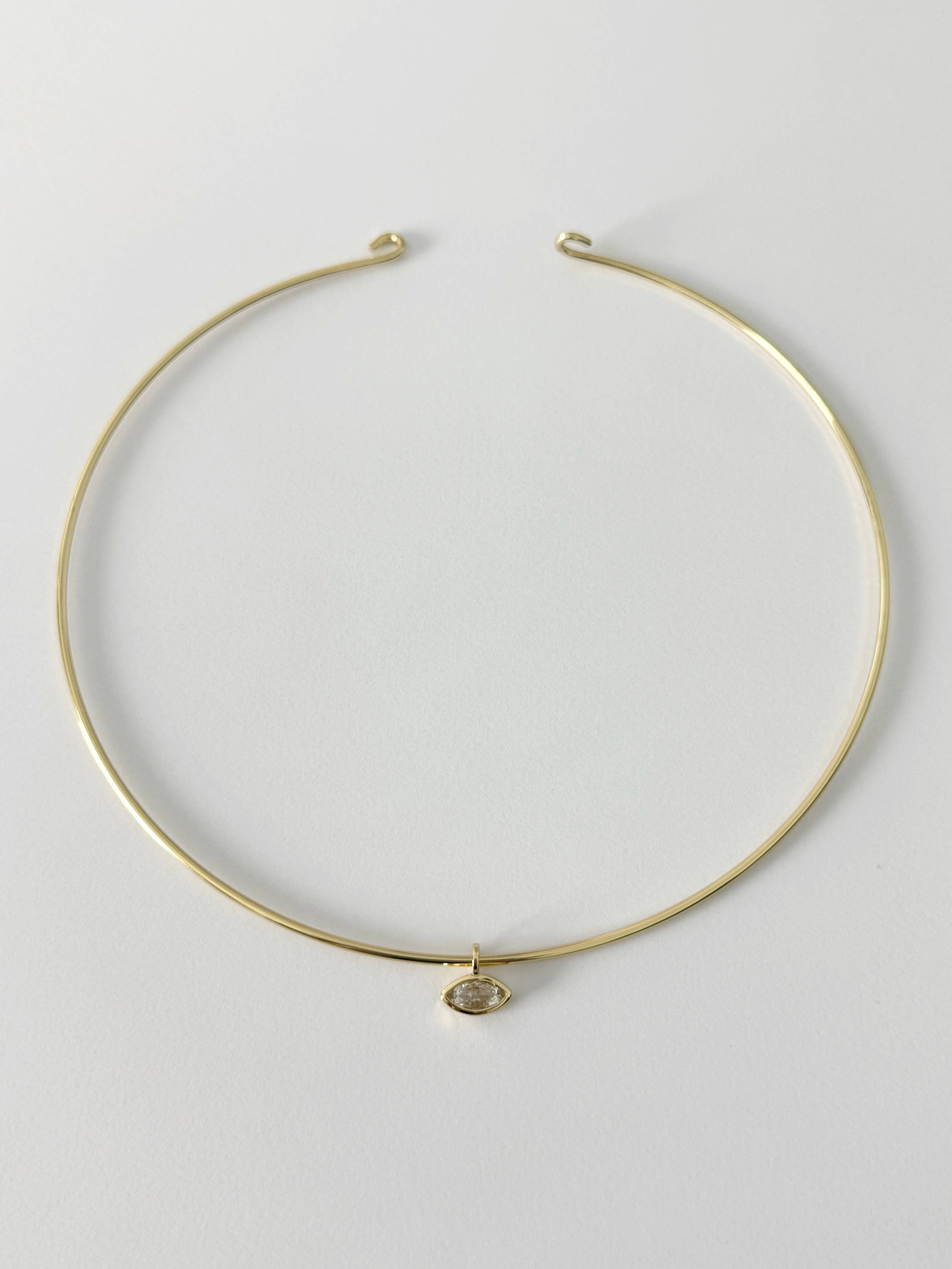 Bezel Charm Choker Necklace 