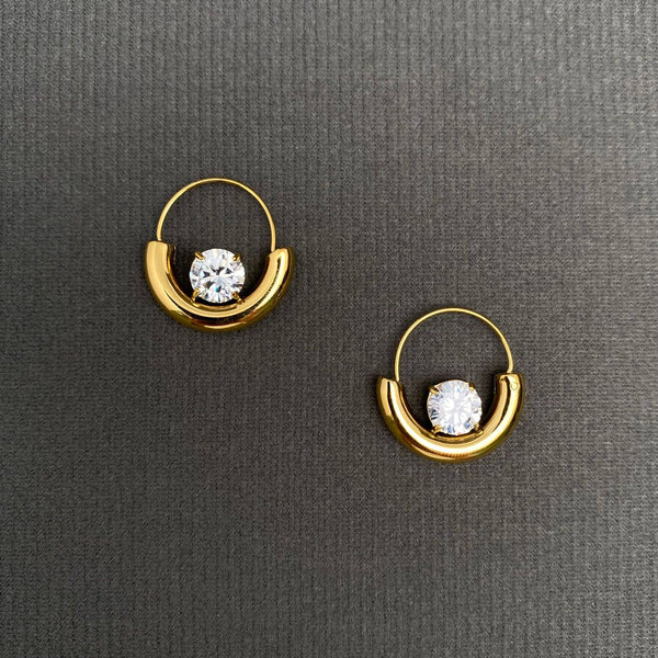 Sparkling Zircon hoop Earrings