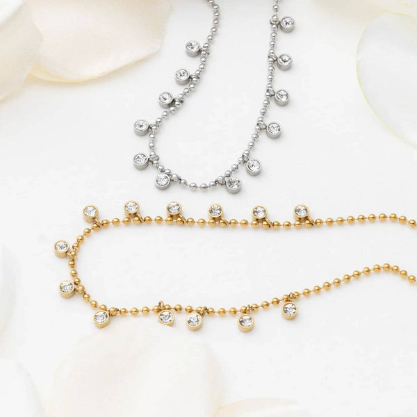 Round Stone Dangle Necklace