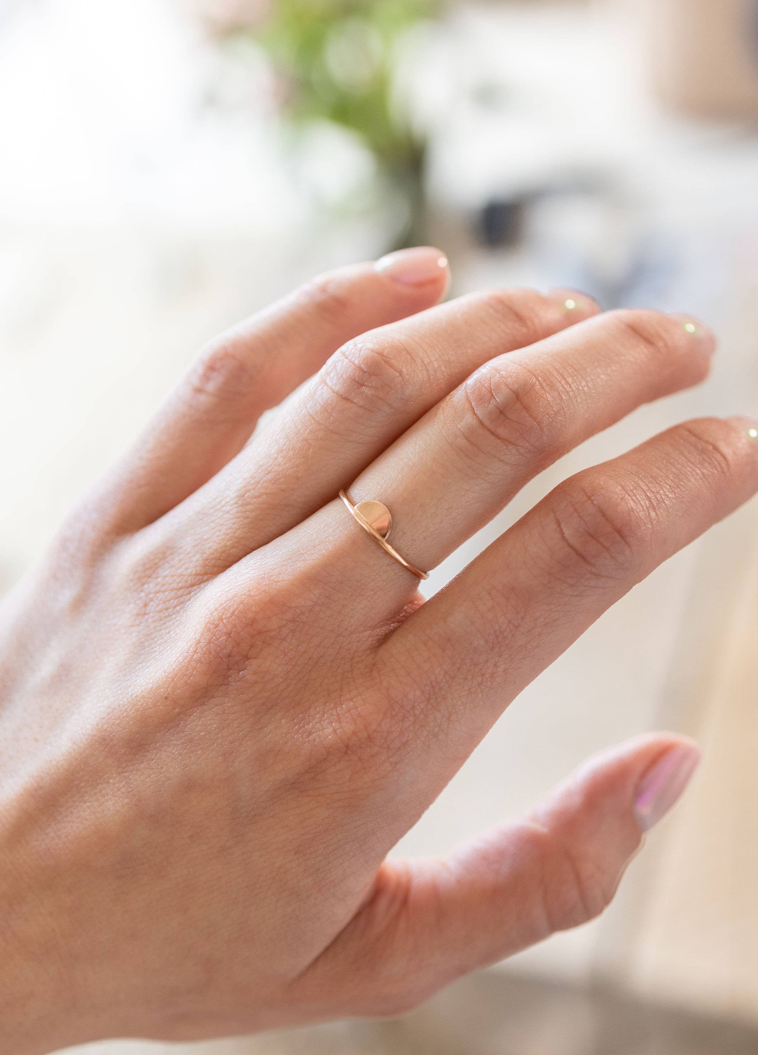 Dainty Half Moon Stacking Ring