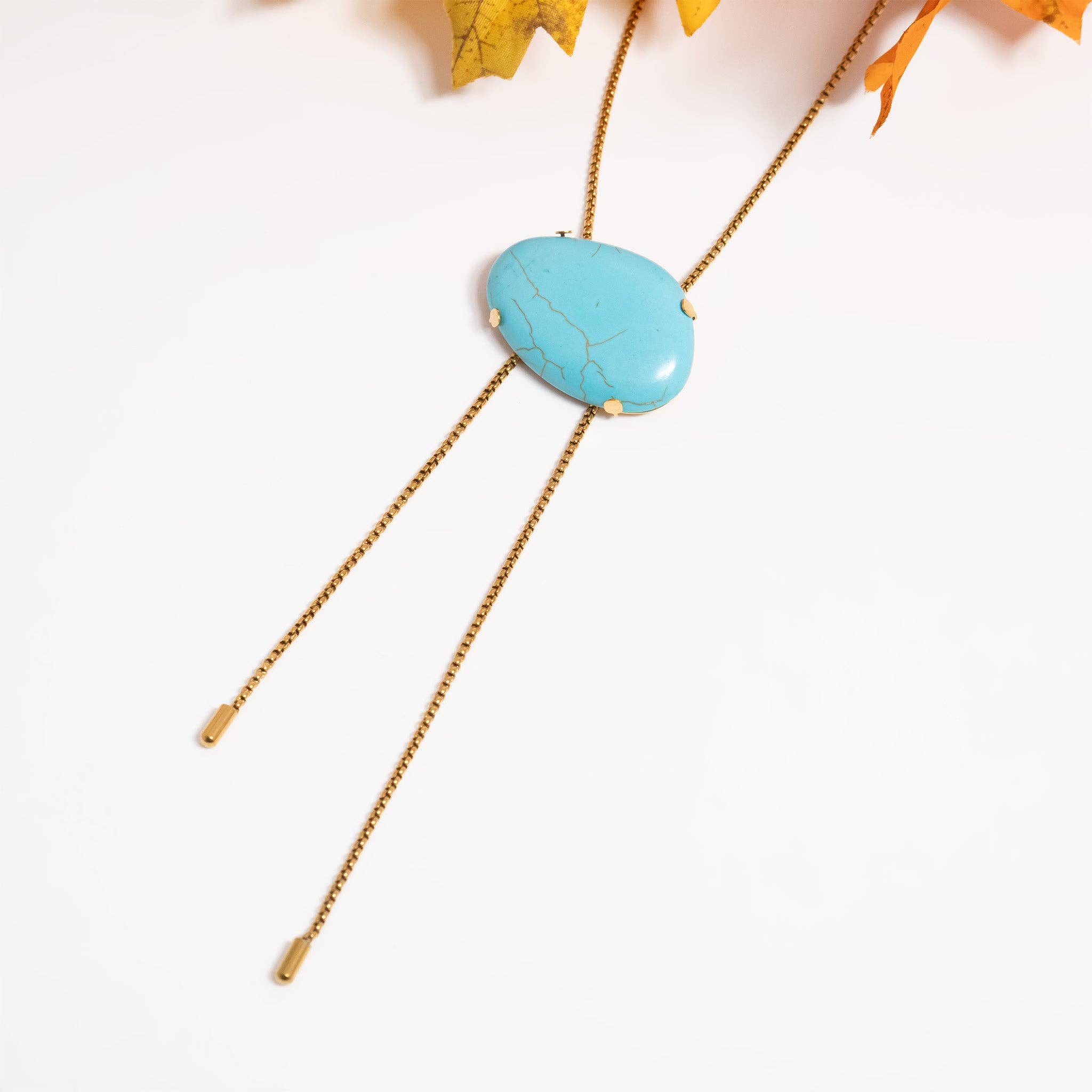 Turquoise Charm Bolo Necklace
