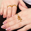 Triple Stone Fluted Stacking Ring