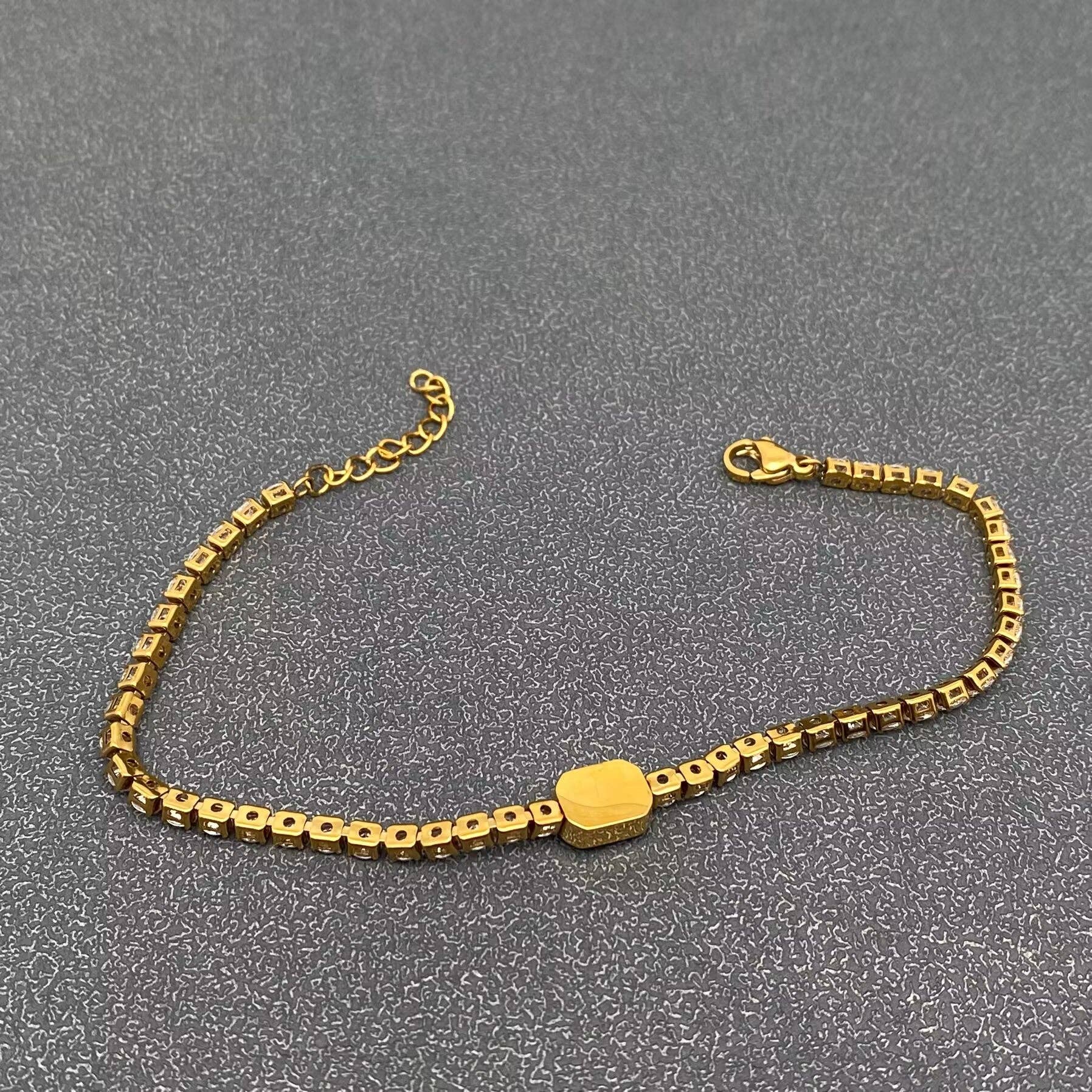 Square Gem Tennis Bracelet