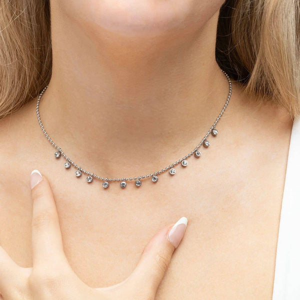 Round Stone Dangle Necklace