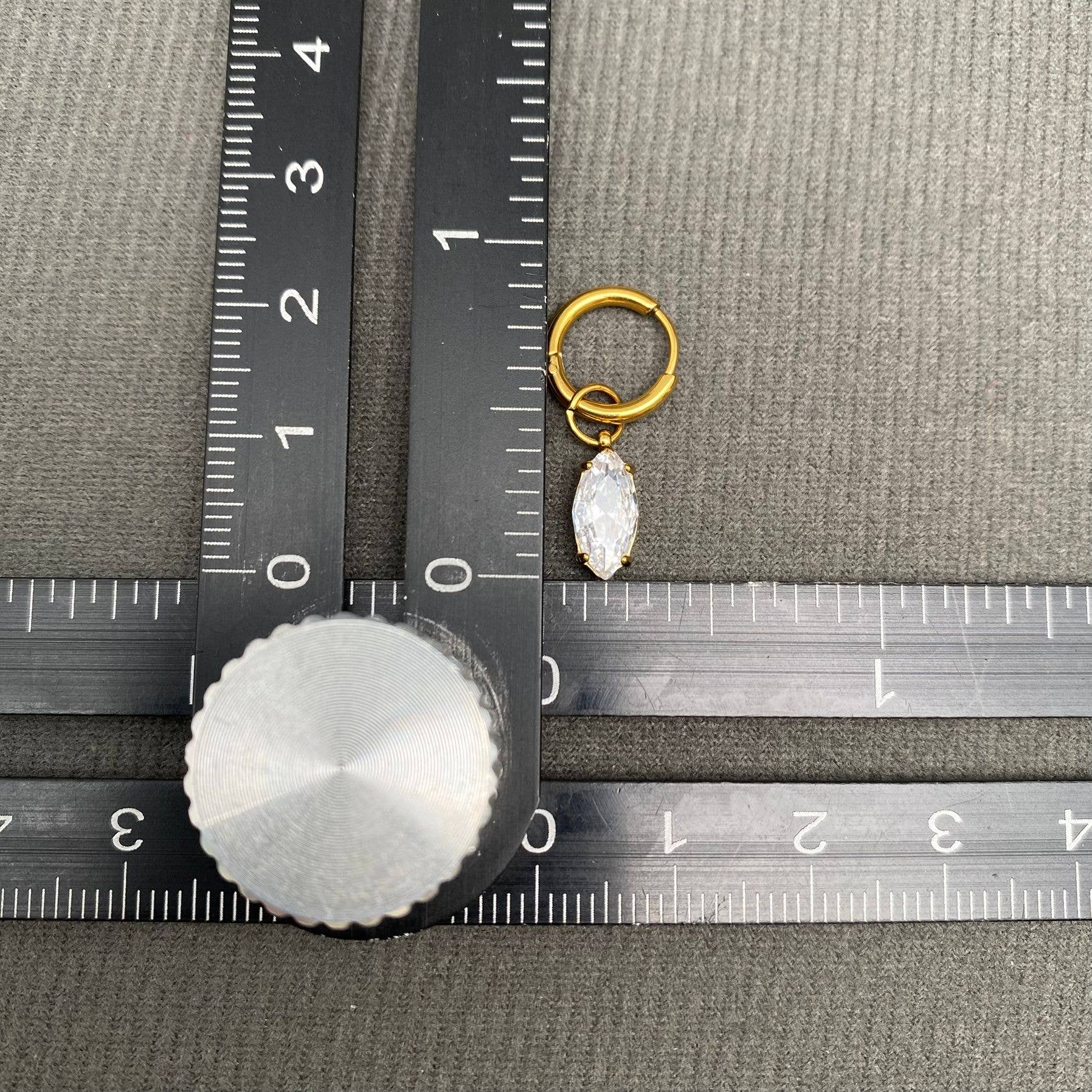 Marquise Huggie Earrings