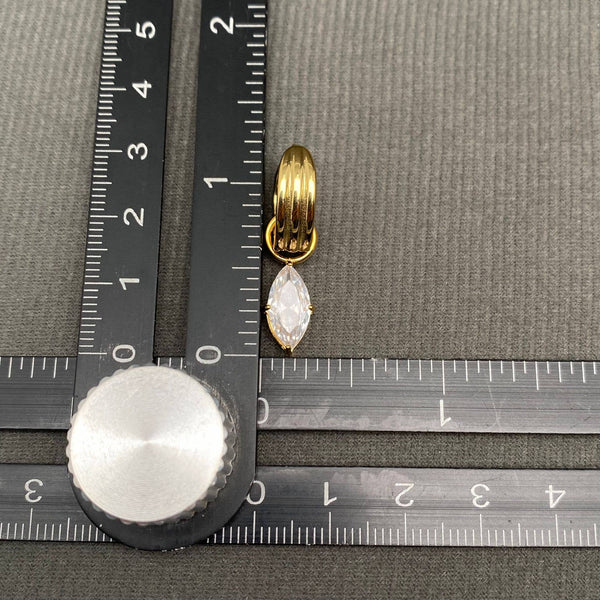Asymmetric Zircon Huggie Earring