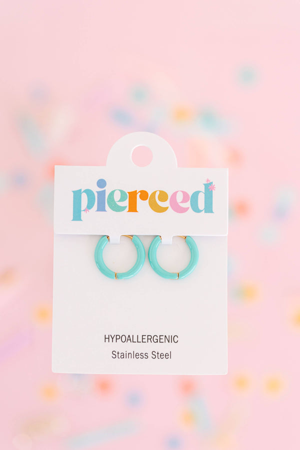 Colored Huggies Earrings
