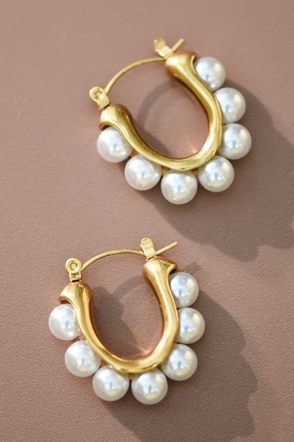 Eloise Pearl Dangle Hoops