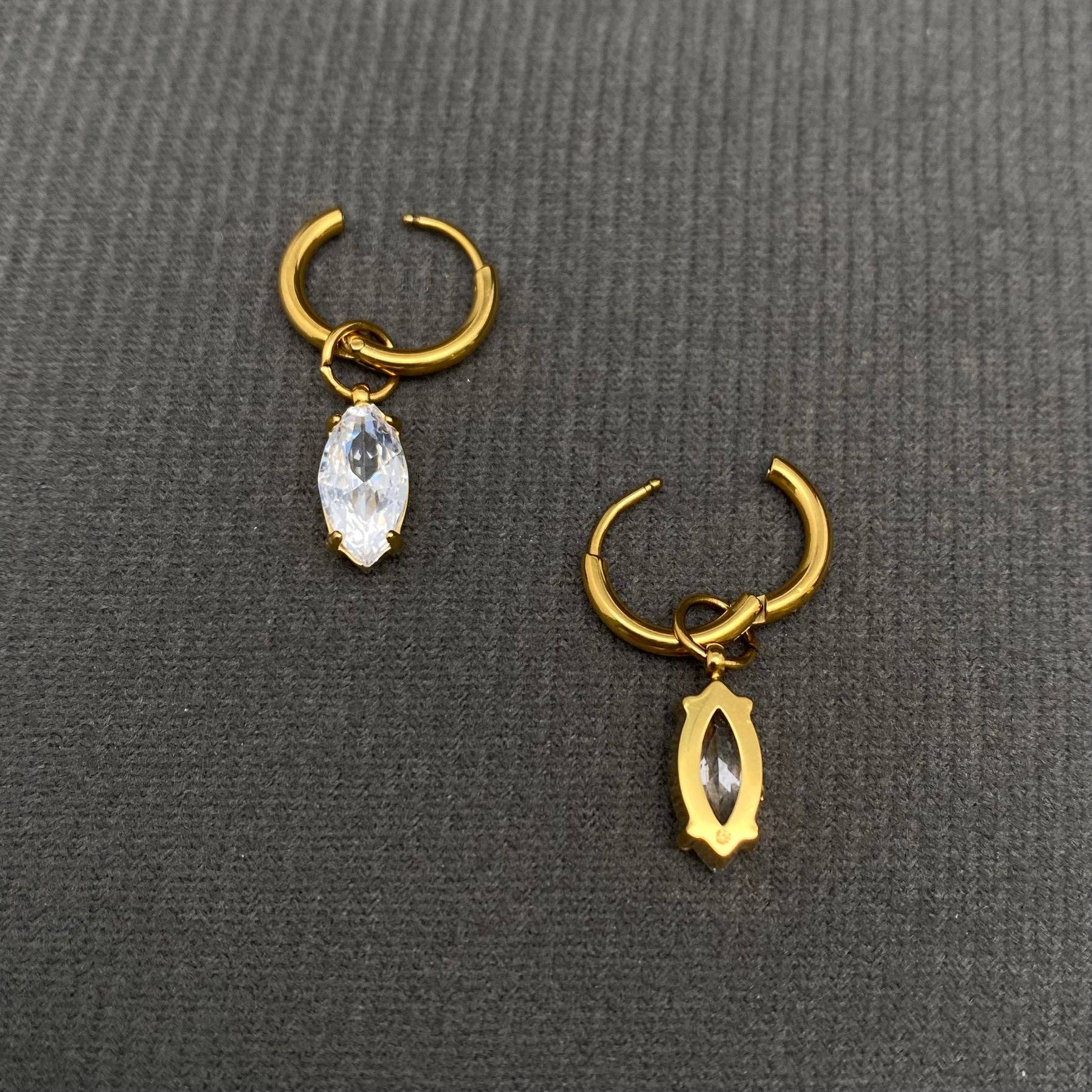 Marquise Huggie Earrings