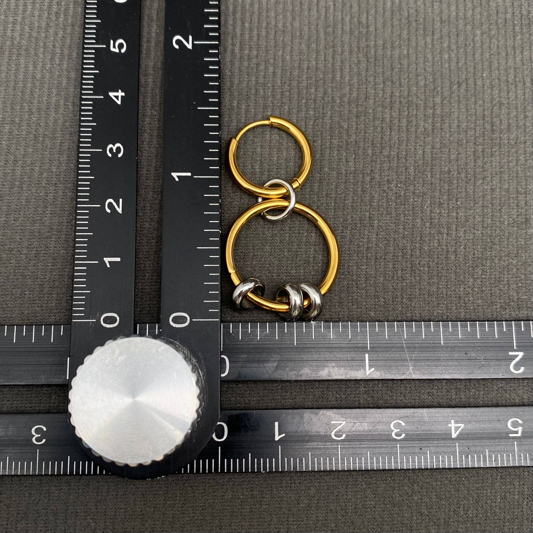 Two Tone Circular Ring Earring